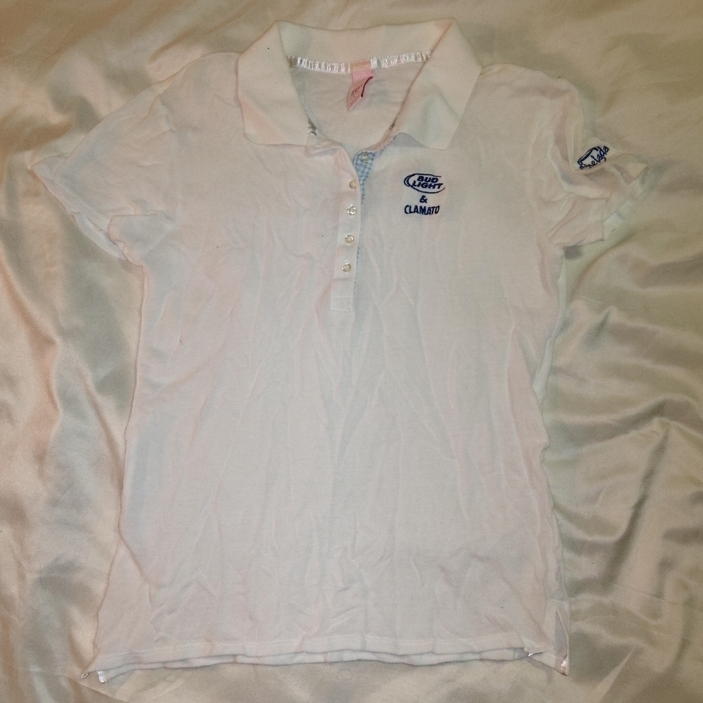 225. HYP Polo Shirt White with BL & Clamato Logo